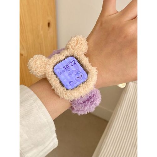 Peluche Mignonne Faite À La Main Pour Apple Watch 9 Apple Watch Avec Génération S10 Iwatch8765se-Ensemble De Bracelets De Montre En Velours Pour Fille - Combinaison 2-42 Mm (S10)