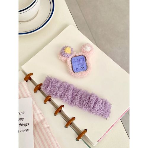 Peluche Mignonne Faite À La Main Pour Apple Watch 9 Apple Watch Avec Génération S10 Iwatch8765se-Ensemble De Bracelets De Montre En Velours Pour Filles - Combinaison 3 - (1/2/3 Génération 42 Mm)/44/