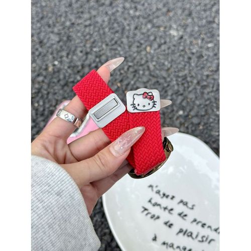 Poudre De Sable Kt"" Adapté À La Montre Huawei Gt5 Fit3 Bracelet Gt3pro Femme Watch4 Boucle Magnétique Tressée Gt4-Rouge - Applicable Au [Huawei Gt2 (42 Mm)] 20 Mm