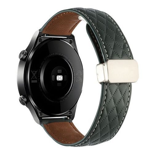 Bracelet En Cuir Magnétique Pour Montre Huawei Gt2 Gt5 Motif Diamant Bracelet En Cuir Huami Samsung Watch54-Vert Forêt - Huawei Gt5/Gt4/Gt3/Gt2/Gt - 46 Mm ¿22 Mm¿