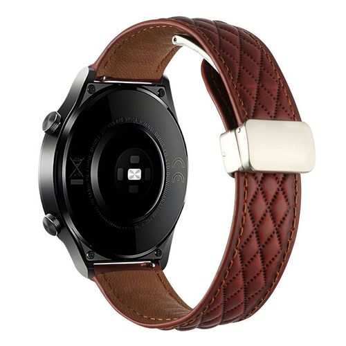 Bracelet En Cuir Magnétique Pour Montre Huawei Gt2 Gt5 Motif Diamant Bracelet En Cuir Huami Samsung Watch54-Rétro Rouge - Huawei Gt5/Gt4/Gt3/Gt2/Gt - 46 Mm ¿22 Mm¿