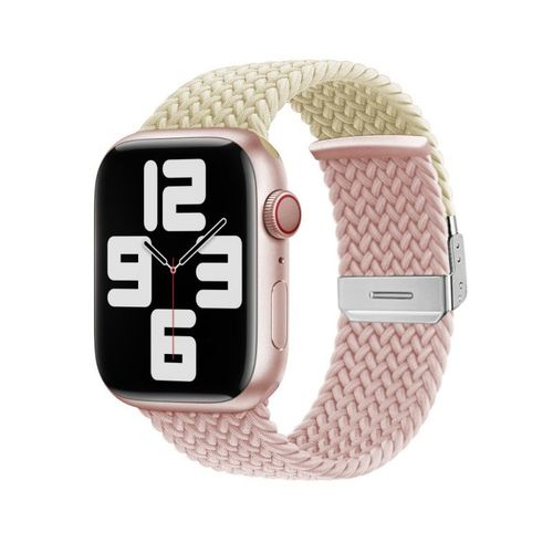 Compatible Avec Apple Watch 9, Bracelet De Montre Apple Watch S10, Iwatch 87645, Anneau Élastique En Nylon Tressé De Couleur Assortie-Rose Étoilé [Bracelet Uniquement] - 40 Mm/41 Mm