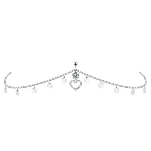 3pcs Pendentif Papillon En Zircon Pour Nombril, Ornement Pour Clou De Nombril, Pièce En Acier Inoxydable, Chaîne De Taille Pour Danse Du Ventre, Bijoux Pour Nombril-Chaîne De Taille En Forme De Trèfle À