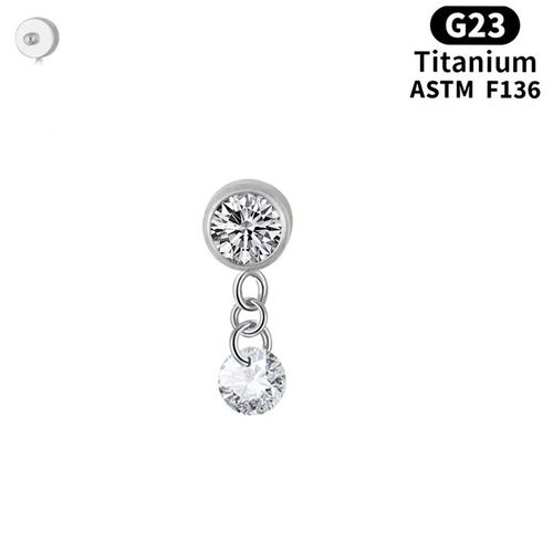3pcs Clou D'oreille En Alliage De Titane F136, Accessoire De Bijouterie, Pour Lèvre Intérieure, Accessoire De Bijouterie, Diy-Type De Cerf-Volant 3*6mm-M0.9 Filetage Extérieur
