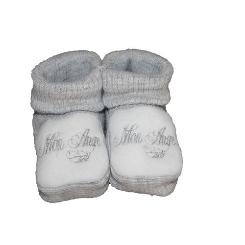 Chaussons Bébé "Mon Ange" Gris Les Chatounets