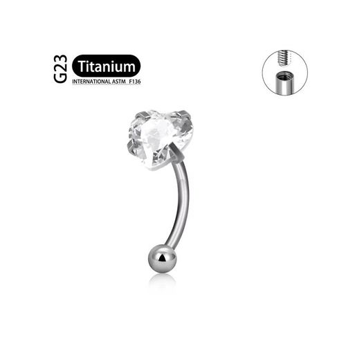 3pcs Clou À Sourcils En Titane F136 Étoile À Cinq Branches Zircon Dent Intérieure Tige Incurvée Anneau À Sourcils Rond G23 Alliage De Titane Cartilage D'oreille Décoration D'ongle-Carré De 5 Mm - Bille D