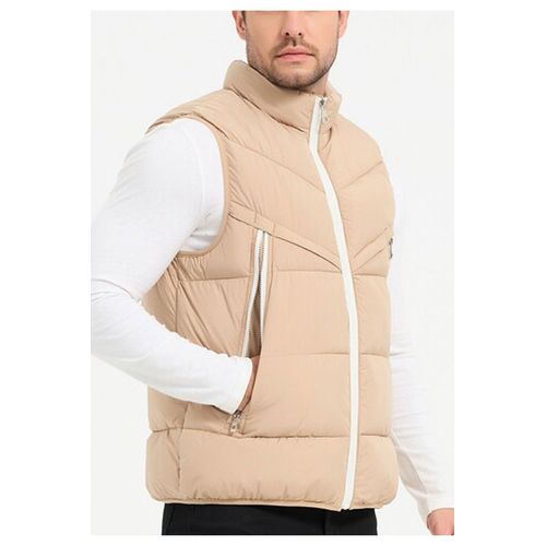 Doudoune Sans Manches Beige Homme