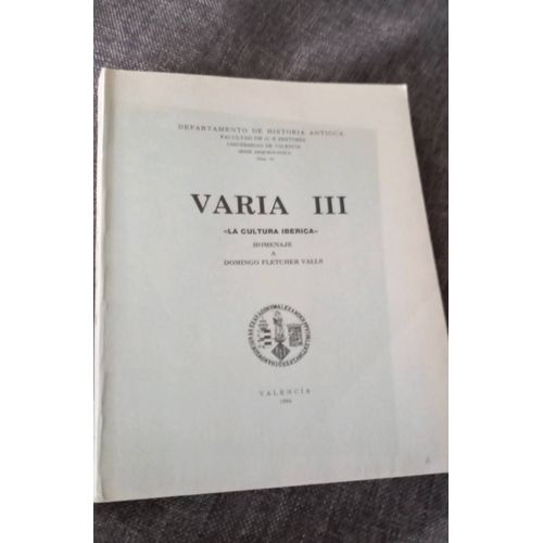 Varia Iii La Cultura Iberica