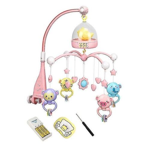 Clochette De Chevet Pour Bébé - Design Dessin Animé, Jouet Éducatif Pour Le Développement Auditif Et Visuel, Rose, 45 X 45 X 56 Cm