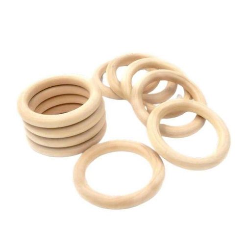 25 Anneaux En Bois Pour Bricolage, Fabrication De Bijoux, Ornements, Finition Bois Naturel, 6,8 Cm, Lisses Et Non Finis Pour Personnalisation