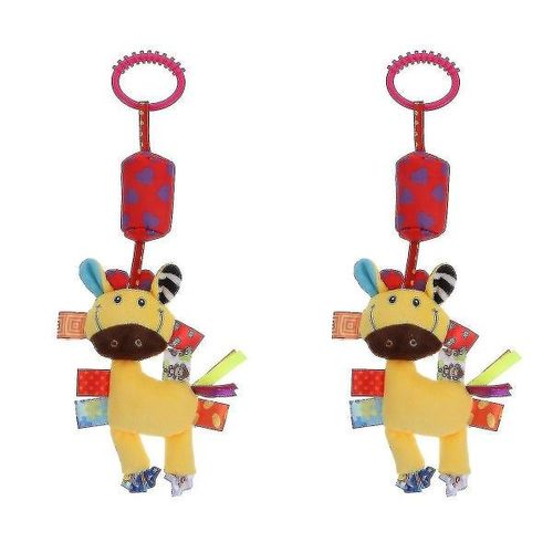 Petit Hochet Jaune Pour Bébé - Doux, Sûr, Motif Cerf De Dessin Animé, Favorise Le Développement Sensoriel Et L'interaction Parent-Enfant