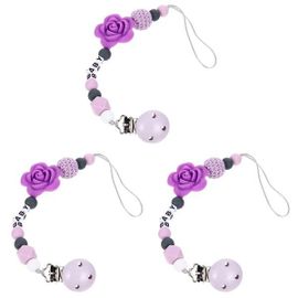 Attache-Tétine En Silicone De Qualité Supérieure Pour Bébé - Clip Durable, Sûr Et Pratique, Lot De 3