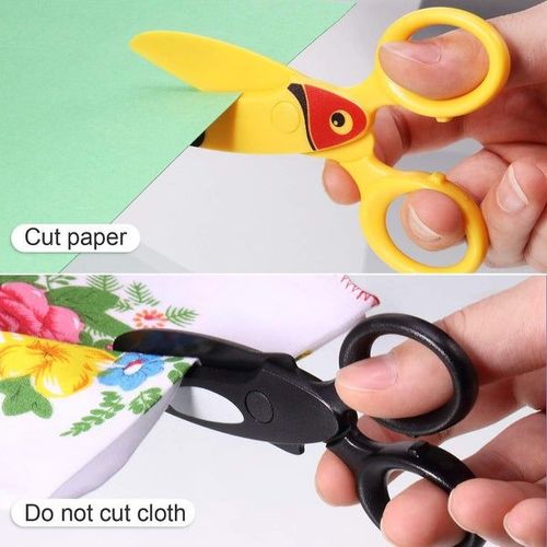 Ciseaux De Sécurité Pour Enfants, Motifs Dauphins, Crocodiles Et Toucans, Pour Loisirs Créatifs, À Partir De 3 Ans, Lames Non Métalliques