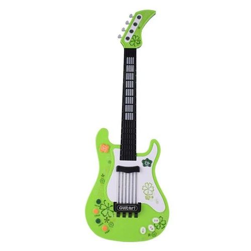 Guitare Électronique Pour Enfants ¿ Verte, Instrument De Musique Éducatif Pour Les 3 Ans Et Plus, Plastique Abs Durable, Design Dessin Animé