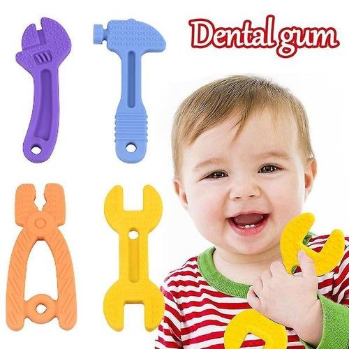 Ensemble De Jouets De Dentition En Silicone En Forme De Marteau, De Clé Et De Ciseaux - Sans Bpa, Design Unique, Facile À Nettoyer, Cadeau Idéal Pour Bébé