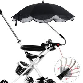 Parasol Bébé Pour Poussettes Et Landaus - Réglable, Pliable, Diamètre 65 Cm, Construction En Acier Et Tissu