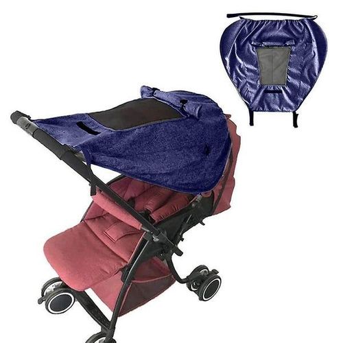 Pare-Soleil Imperméable Pour Poussette, Protection Uv Upf 50+, Léger Et Portable, 59 X 69 Cm - Gris Clair, Noir, Bleu Marine