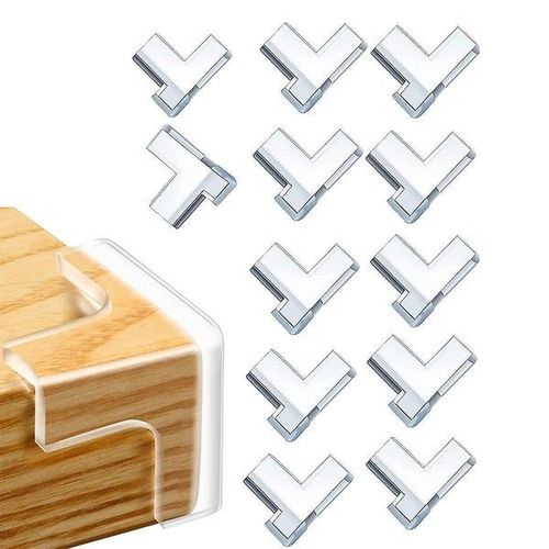 Lot De 12 Protections D'angle Transparentes En T Pour La Sécurité De Bébé - Pvc Et Silicone Écologiques, 3,2 X 3,2 X 1,3 Cm