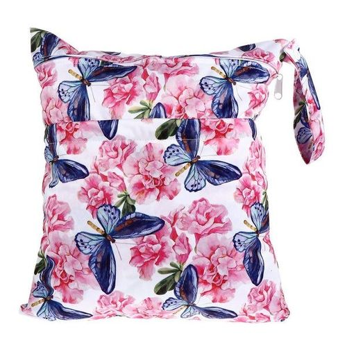 Sac À Langer Portable En Tissu Avec Fermeture Éclair ¿ Tpu Imperméable, Double Fermeture Éclair, Motif Dessin Animé, Polyvalent Pour Les Couches Et Les Articles De Toilette