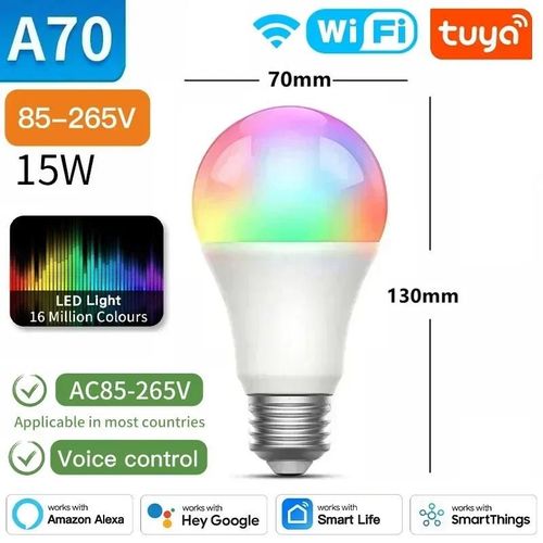 Ampoule Led Tuya, Bluetooth, Wifi, Zigbee, Lumière À Intensité Variable, 2700-6500k Rvb, Smart Life Andrea, Voix Avec Alexa Google Home-5 Piece Pack-15w Wifi 85-265v