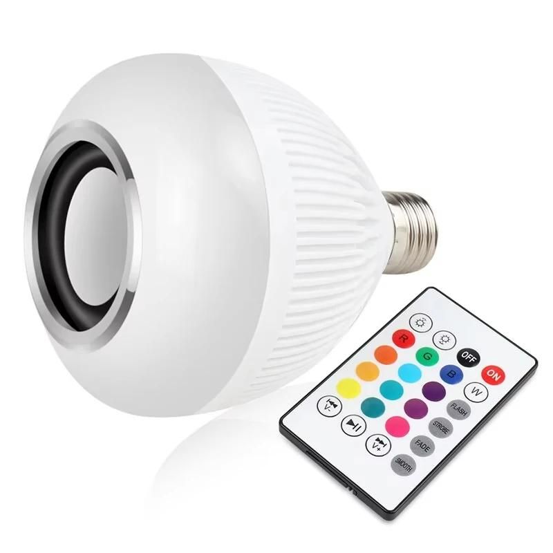 Lampe Led Bluetooth E27, Ampoule Boule Intelligente, Haut-Parleur 12w, Application Musicale, Télécommande, Veilleuse À Intensité Variable, Décoration De Fête À Domicile-15w-Led Blub