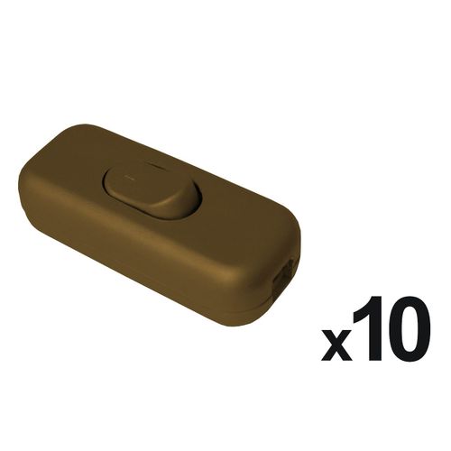 Lot de 10 interrupteurs 2A bipolaires Or - Zenitech