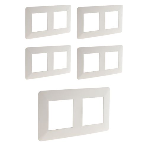 Lot de 5 doubles plaques de finition horizontales - Blanches - Artezo - Zenitech