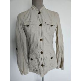 Superbe Veste En Lin Et Coton Cache Cache Beige Femme Taille 1 Soit 36 S Légère