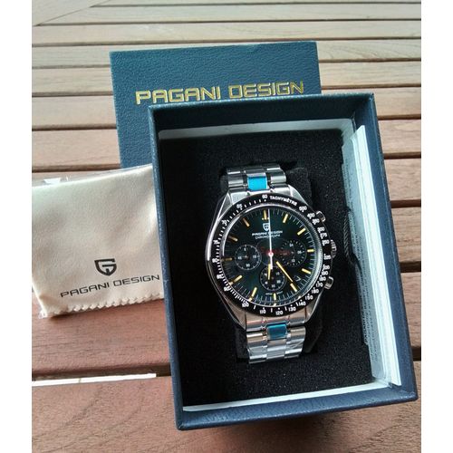Pagani Design Pd-1701 Verre Saphir, Étanche 100m, Mouvement Seiko Vk63, Bracelet Acier.