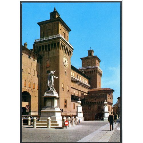 Carte Postale Ferrara, Monumento A Fra Savonarola E Castello Estense