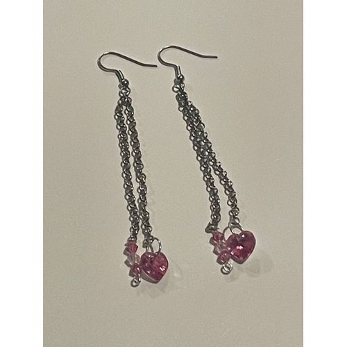 Boucles D¿Oreilles Pink Swarovski 