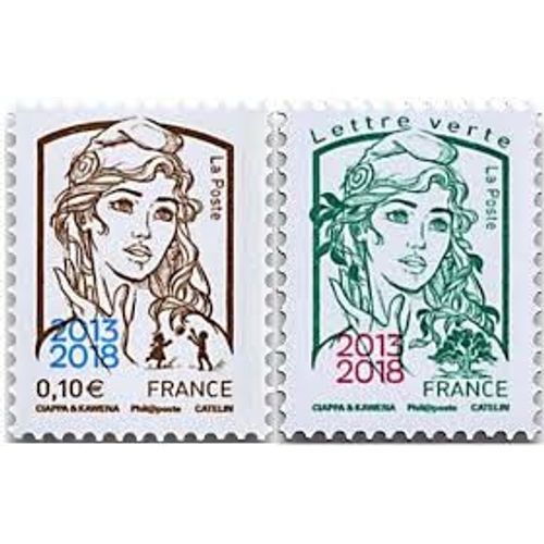 Marianne De Ciappa Et Kawena "Marianne Et La Jeunesse" Salon Philatélique Paris-Philex Surchargés "2013-2018" La Paire Année 2018 N° 5234 5235 Yvert Et Tellier Luxe