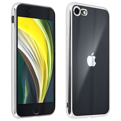 Coque Iphone Se 2022 / 2020 Et 8 / 7 Flexible Contour Chromé Dos Transparent
