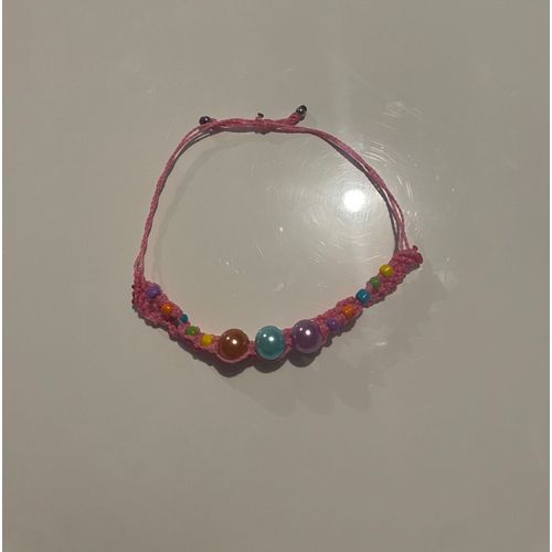Bracelet Micro-Macramé Pink Rainbow 
