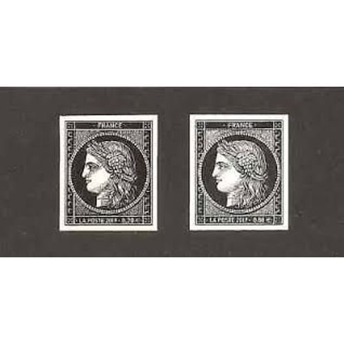 170 Ans Du 1er Timbre Français Type Cérès Non Dentelé Salon Philatélique De Printemps La Paire (0,88 € Et 0,20€) Provenant Du Feuillet 5305 Année 2019 N° 5305 5305a Yvert Et Tellier Luxe