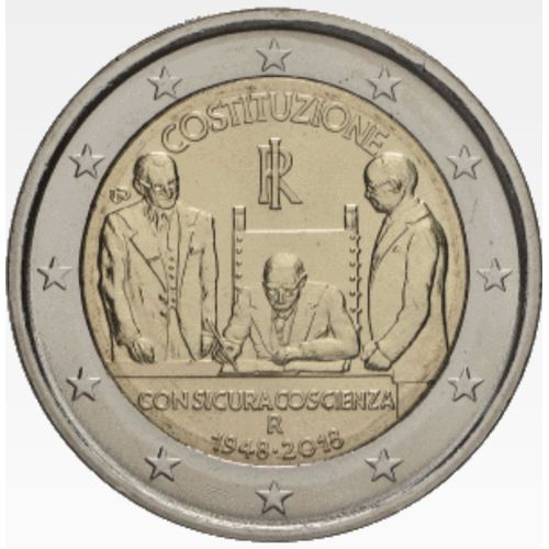 2 Euro Commémo Italie 2018 Constitution Italienne 70ème Anniversaire - Italia
