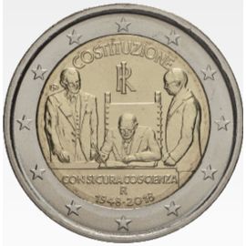 2 Euro Commémo Italie 2018 Constitution Italienne 70ème Anniversaire - Italia