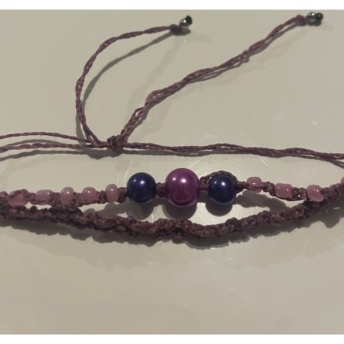 Bracelet Micro-Macramé Violet