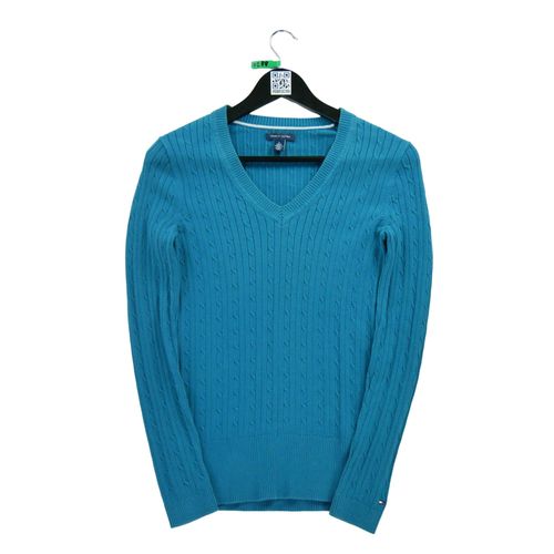 Reconditionné - Pull Femme En Maille Torsadée - Taille M - Femme - Bleu