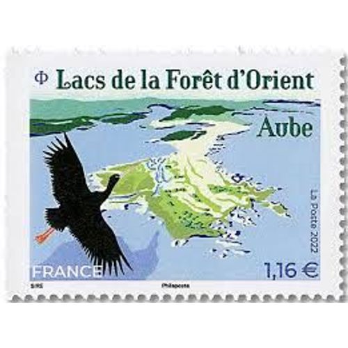 Lacs De La Forêt D'orient (Aube) : Cigogne Noire En Vol Année 2022 N° 5628 Yvert Et Tellier Luxe