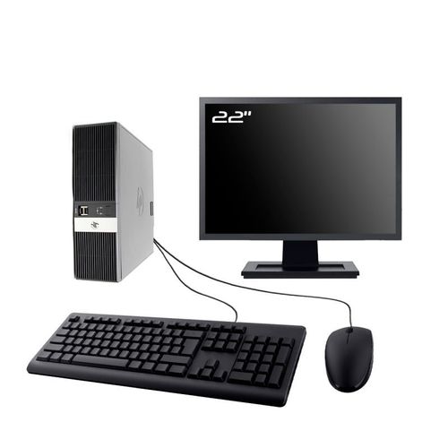 PC HP RP5 5810 SFF Ecran 22" Intel I3-4130 RAM 32Go SDD 240Go W11 Wifi