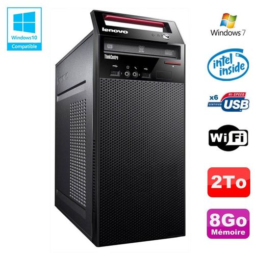 PC Tour Lenovo Thinkcentre E71 G630 2.7Ghz 8Go Disque 2To Graveur WIFI Win 7