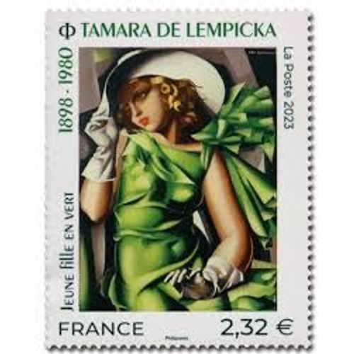 Art : "Jeune Fille En Vert" De Tamara De Lempicha Peintre Polonaise Année 2023 N° 5680 Yvert Et Tellier Luxe