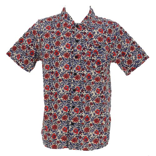 Chemise Manches Courtes Picture Mataikona Ss Aster Print Beige Xl