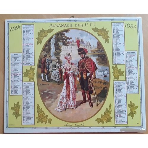 Almanach Des Ptt - 1984 - Gravure De Mode Époque Napoléonienne -