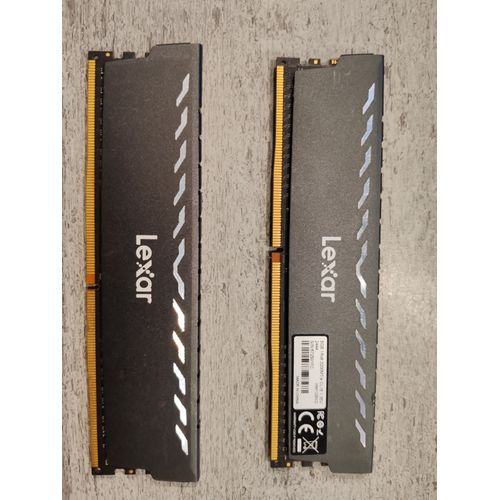 Lexar THOR RAM DDR4 16Go Kit (2x8Go) 3200 MHz, DRAM 288-Pin U-DIMM PC Mémoire RAM, XMP 2.0 Memoire Haute Performance, CL16-18-18-38, 1.35V (LD4BU008G-R3200GDXG)