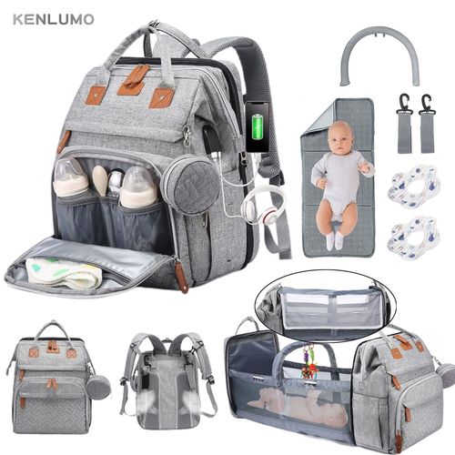 Sac À Dos À Langer Avec Matelas À Langer Pour Bébé – Grande Capacité Sac À Couches Multifonction Imperméable Sac De Voyage Avec