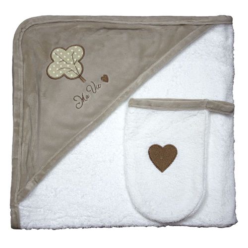 Sortie De Bain + Gant Bébé "Mavie" Les Chatounets