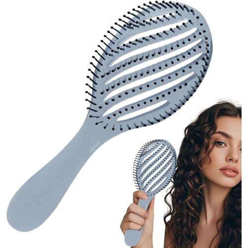 Brosse Démêlante Pour Cheveux Bouclés-Brosse À Cheveux Incurvée Ventilée-Séchage Rapide-Lisse Et Peigne Sec-Élimine Les N?uds Et