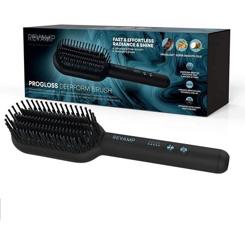 Deepform Brosse Lissante Chauffante Pour Cheveux,Styler À Brosse Céramique Chaude Avec Huiles Lissantes De Qualité Salon Et Brillance Professionnelle-Brosses De Coiffage Chauffantes